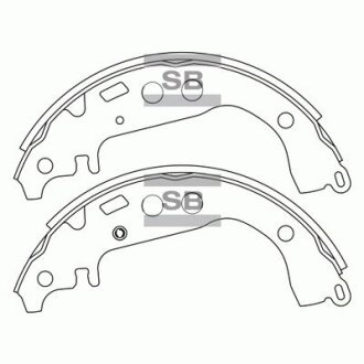 Колодки гальмівні задні (барабанного типу) Toyota Corola (04-) HI-Q Hi-Q (SANGSIN) 'SA169