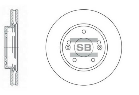 Диск гальмівний (кратно 2) передній (вентильований) Elantra HD (06-) (D=275.0mm) HI-Q Hi-Q (SANGSIN) 'SD1019