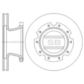 Диск гальмівний (кратно 2) передній (вентильований) Mighty 2, County (D=303.8mm) HI-Q Hi-Q (SANGSIN) 'SD1104