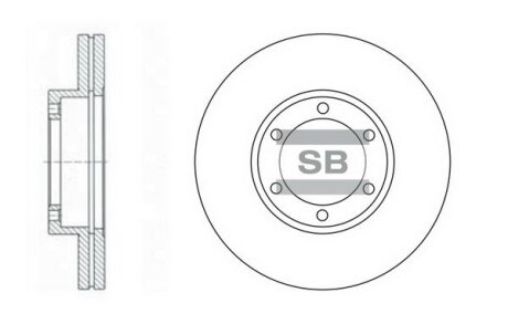 Диск гальмівний (кратно 2) передній (вентильований) Kia Pregio (-05) (D=257.8mm) HI-Q Hi-Q (SANGSIN) 'SD2027