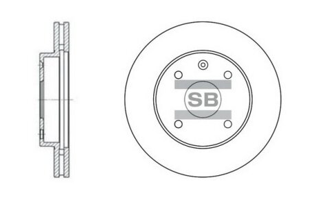 Диск гальмівний Лачетті/Нубира 1,4-2,0 перед (кратно 2) HI-Q Hi-Q (SANGSIN) 'SD3017