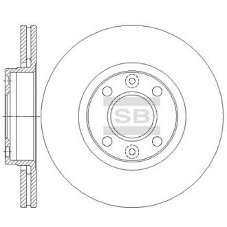 Диск гальмівний (кратно 2) передній (вентильований) Renault Captur 0.9 (13-) (D=257.8mm) HI-Q Hi-Q (SANGSIN) 'SD3069