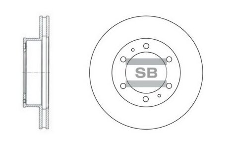 Диск гальмівний (кратно 2) передній (вентильований) Toyota HI-LUX III (D=297.2mm) HI-Q Hi-Q (SANGSIN) 'SD4011