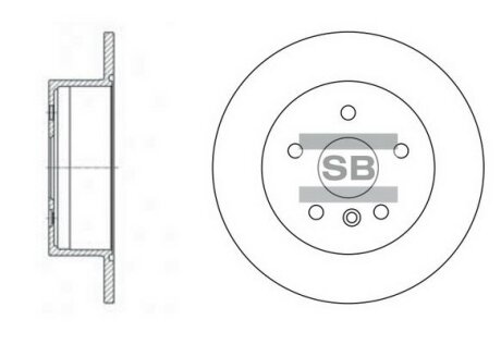 Диск гальмівний (кратно 2) задній Toyota Camry (06-) (D=281.0mm) HI-Q Hi-Q (SANGSIN) 'SD4016