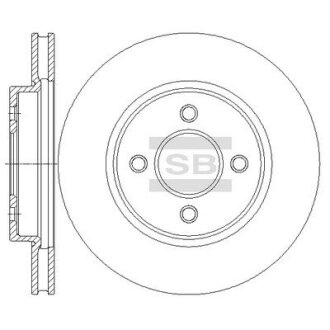 Диск гальмівний (кратно 2) передній (вентильований) Nissan Note E11 (06-) (D=259.7mm) HI-Q Hi-Q (SANGSIN) 'SD4253