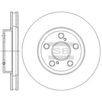 Диск гальмівний (кратно 2) передній (вентильований) Toyota Prius ZVW3 (09-) (D=254.7mm) HI-Q Hi-Q (SANGSIN) 'SD4629