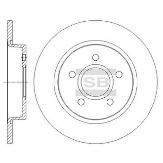 Диск гальмівний (кратно 2) задній Ford Focus III (11-) (D=271.0mm) HI-Q Hi-Q (SANGSIN) 'SD5303