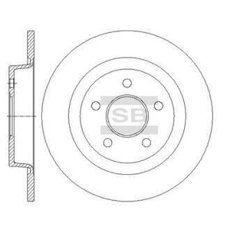 Диск гальмівний (кратно 2) задній Ford Focus II DA (04-) (D=279.9mm) HI-Q Hi-Q (SANGSIN) 'SD5309