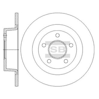 Диск гальмівний (кратно 2) задній Transit Connect (02-) (D=277.8mm) HI-Q Hi-Q (SANGSIN) 'SD5310