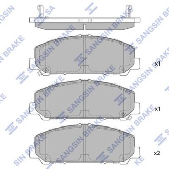 Колодки гальмівні передні Nissan Armada (07-), Titan (-12, Infiniti QX56 (06-) HI-Q Hi-Q (SANGSIN) 'SP1448