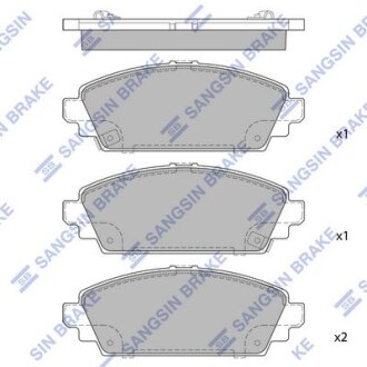 Колодки гальмівні передні Honda ACCORD VII (CG,CK) (-02), Civic (02-) HI-Q Hi-Q (SANGSIN) 'SP1572
