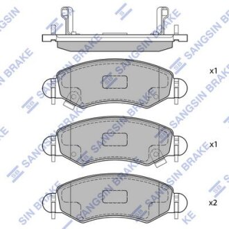 Колодки гальмівні передні Opel Agila (A) (-07), Subaru Justy III (G3X) (-07), Suzuki Ignis II (03-) HI-Q Hi-Q (SANGSIN) 'SP1601