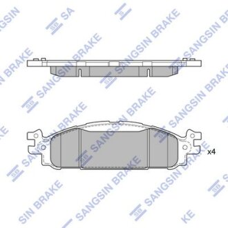 Колодки гальмівні передні Ford Explorer (11-), Flex (12-), Lincoln MKS, MKT HI-Q Hi-Q (SANGSIN) 'SP1711