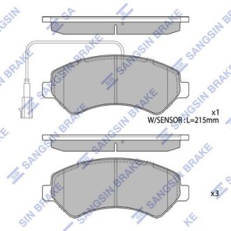 Колодки гальмівні передні Citroen Jumper (06-), Fiat Ducato (250) (06-), Peugeot Boxer (06-) HI-Q Hi-Q (SANGSIN) 'SP1716A