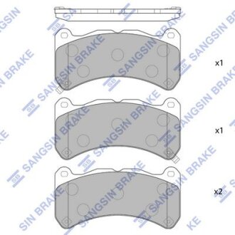 Колодки гальмівні передні Lexus IS F (08-) HI-Q Hi-Q (SANGSIN) 'SP1775