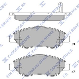 Колодки гальмівні передні Opel Corsa D (06-) HI-Q Hi-Q (SANGSIN) 'SP1878