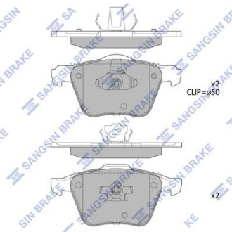 Колодки гальмівні передні Volvo XC90 17.5inch (12-) HI-Q Hi-Q (SANGSIN) 'SP1932