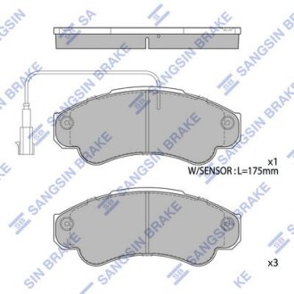 Колодки гальмівні передні Citroen Jumper (02-), Fiat Ducato (02-), Peugeot Boxer (02-) HI-Q Hi-Q (SANGSIN) 'SP4033