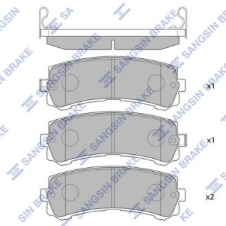 Колодки гальмівні задні Nissan Patrol (06-) HI-Q Hi-Q (SANGSIN) 'SP4157