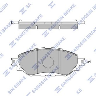 Колодки гальмівні передні Toyota HiLux (15-) HI-Q Hi-Q (SANGSIN) 'SP4243