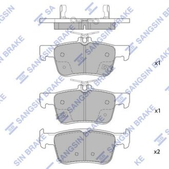 Колодки гальмівні задні Honda Accord (18-) HI-Q Hi-Q (SANGSIN) 'SP4315
