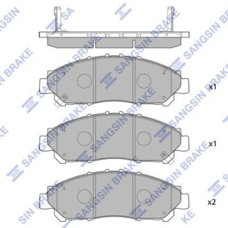 Колодки гальмівні передні Toyota Hi-Ace (19-) HI-Q Hi-Q (SANGSIN) 'SP4361