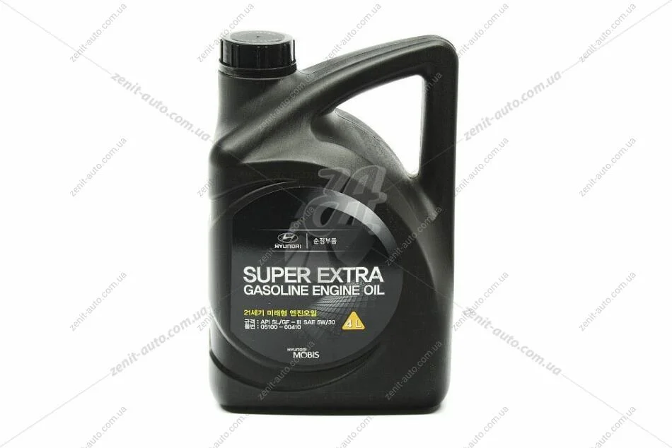 Олива ДВС 5W-30 4 л Super Extra Gasoline SL/GF-3 нп/с Mobis Hyundai/Kia/Mobis 05100-00410 (фото 1)