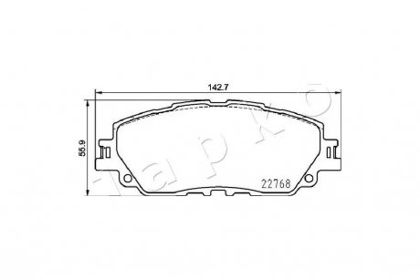 Колодки тормозные передние Toyota Camry 2.5 Hybrid (17 -), RAV 4 (18 -)/Lexus ES, UX (18-) JAPKO 502026