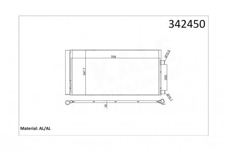 Радиатор кондиционера Renault Kangoo, Laguna, Laguna III, Latitude OTO RADYATOR Kale 342450