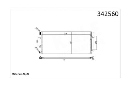 Радиатор кондиционера Renault Master III/Opel Movano B/Nissan NV400 (10-) 2.3 dCi OTO RADYATOR Kale 342560
