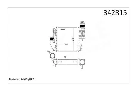 Интеркулер Citroen C4 (13-)/Peugeot 308 (13-) KALE OTO RADYATOR Kale 342815