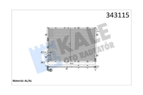 Радиатор кондиционера KIA Sorento (02-) KALE OTO RADYATOR Kale '343115