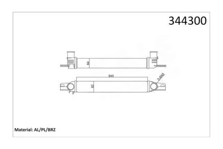 Інтеркулер Citroen Nemo (09-)/Peugeot Bipper (08-)/Fiat Fiorino (07-) 1.4 Hdi, 1.3 Multijet OTO RADYATOR Kale 344300