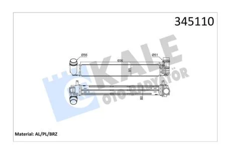 Інтеркулер Renault Megane III, Scenic III, Grand Scenic III (09-) 1.2 Tce, 1.4 Tce, 1.5 dCi OTO RADYATOR Kale 345110