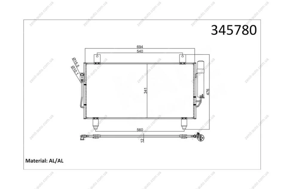 Радіатор кондиціонера Mitsubishi Outlander III (12-) KALE OTO RADYATOR Kale 345780 (фото 1)