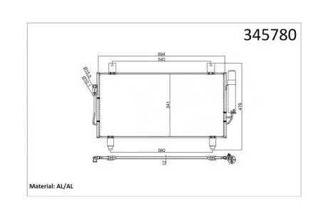 Радіатор кондиціонера Mitsubishi Outlander III (12-) KALE OTO RADYATOR Kale 345780