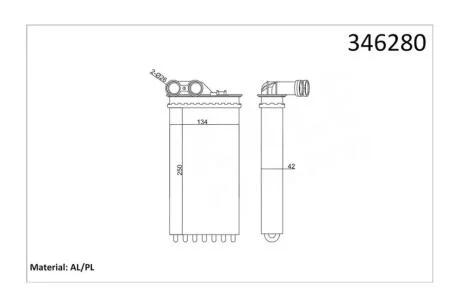 Радиатор отопителя Citroen C4 (04-)/Peugeot 307 (03-) KALE OTO RADYATOR Kale 346280