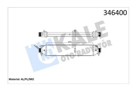 Інтеркулер Fiat Bravo II (07-), Doblo (10-)/Opel Combo (12-) OTO RADYATOR Kale 346400