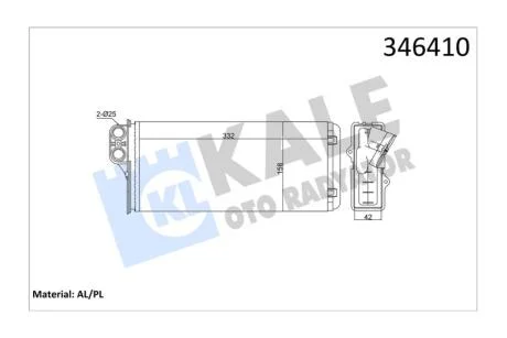 Радиатор отопителя Renault Master II/Opel Movano/Nissan Interstar (98-) KALE OTO RADYATOR Kale '346410