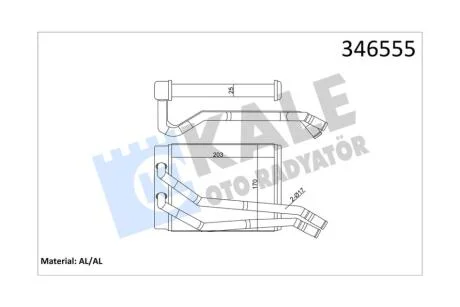 Радиатор отопителя Hyundai SantaFe (01-) KALE OTO RADYATOR Kale '346555