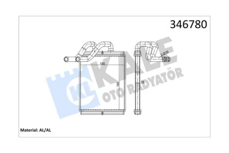 Радіатор отопителя KIA Sorento (02-) KALE OTO RADYATOR Kale '346780