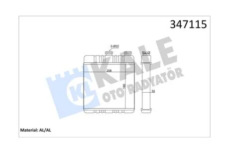 Радиатор отопителя Opel Astra G (98-), Zafira A, B (99-) (ver. Behr) KALE OTO RADYATOR Kale '347115