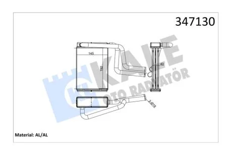 Радиатор отопителя Ford Mondeo I, II, III (93-)/Jaguar X-Type (01-) KALE OTO RADYATOR Kale '347130