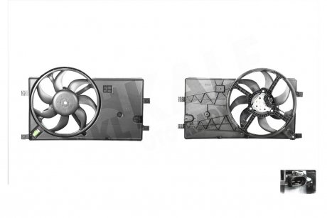 Вентилятор охлаждения радиатора с кожухом Fiat Fiorino, Qubo, Citroen Nemo, Peugeot Bipper OTO RADYATOR Kale 347190 (фото 1)