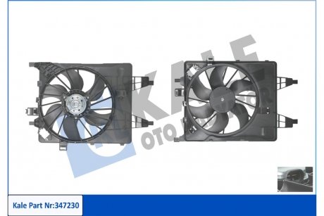 Вентилятор охлаждения радиатора с кожухом Renault Kangoo Fan & Motor & Shroud Kale 347230