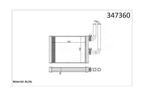 Радиатор отопителя Mitsubishi Lancer (03-), Outlander (02-) KALE OTO RADYATOR Kale 347360