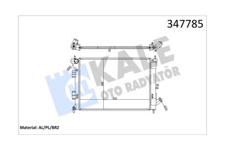 Радіатор охолодження двигуна Hyundai i30, Elantra/KIA Ceed, Cerato (11-) 1.4, 1.6 MPI, GDi, CVVt OTO RADYATOR Kale '347785