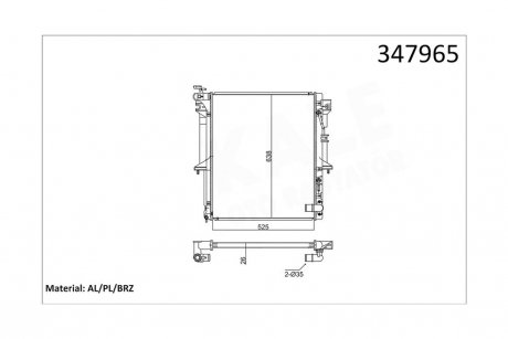 Радіатор охолодження двигуна Mitsubishi L200, Triton (05-15) 2.5 Did OTO RADYATOR Kale 347965