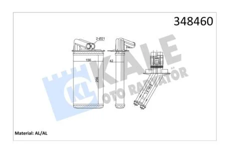 Радіатор отопителя Renault Laguna (01-) OTO RADYATOR Kale '348460