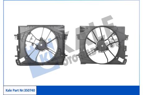 Дифузор радіатора Renault Logan II, Sandero II, Clio IV, Dokker, Duster (12-) OTO RADYATOR Kale '350740